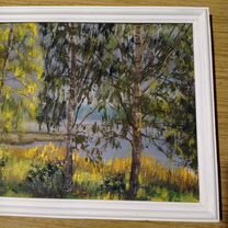 Пейзаж Роща, холст, масло, 39 х 22