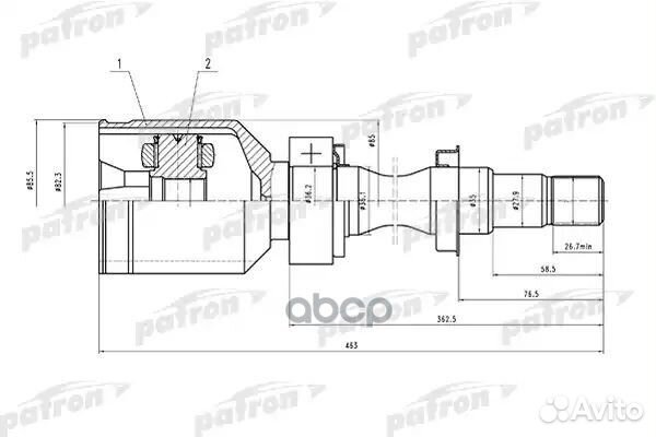 ШРУС внутренний правый 20x35x23 toyota carina E