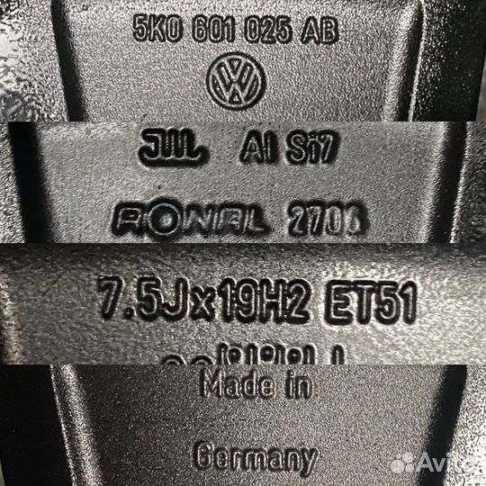 Диски Volkswagen R19 Оригинал