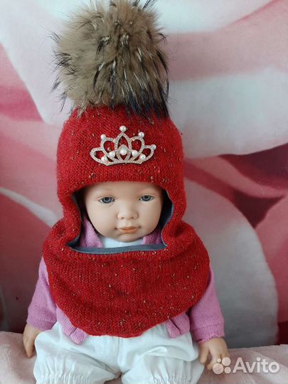 Шапка шлем для девочки зимняя