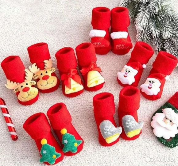 Детские новогодние носки