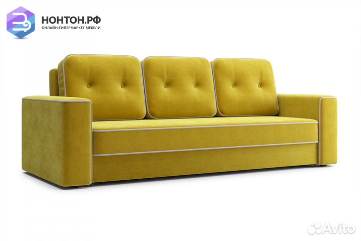Диван еврокнижка Берген 3-х местный горчичный