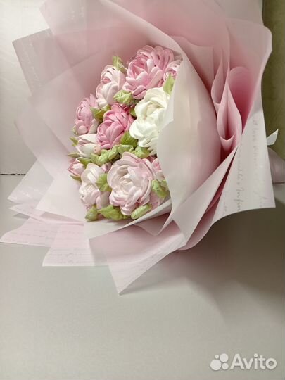 Съедобный букет из зефира пионы