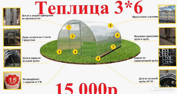 Теплица оцинкованная