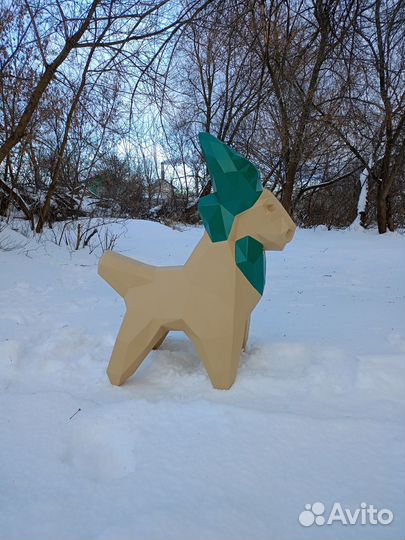 Полигогальная фигура из металла козлик