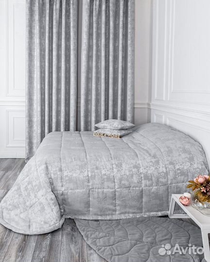 Покрывало мрамор софт Зарина Стальной новое
