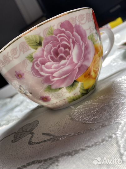 Чашка с блюдцем Японский фарфор Pearl