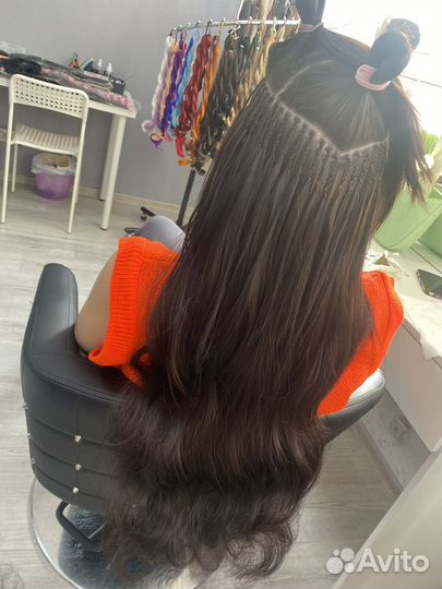 Афронаращивание волос, наращивание на косички