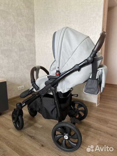 Коляска 2в1 Tutis nanny (серая, эко-кожа)
