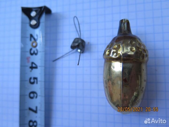 Елочная Игрушка желудь Стекло СССР