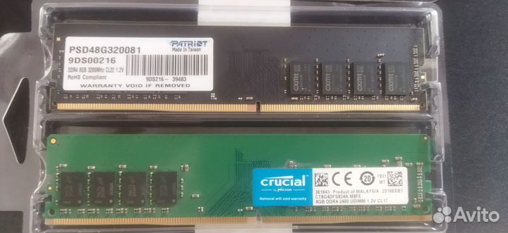 Материнская плата с процессором и памятью