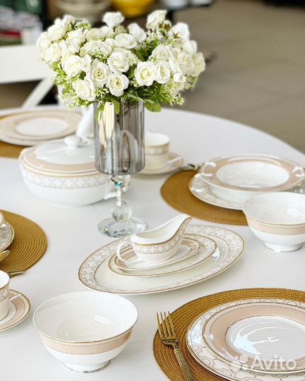 Сервиз Fleur 6 персон Костяной фарфор