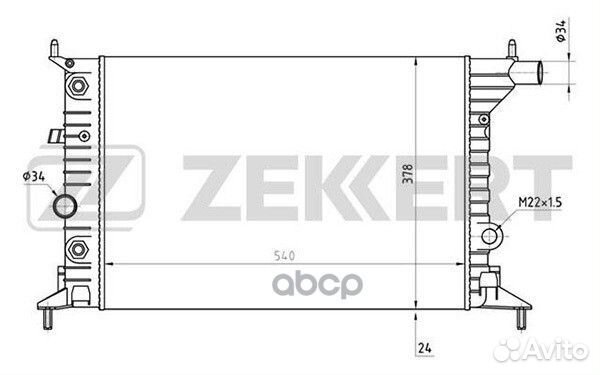 Радиатор охл. дв. Opel Vectra B 95- mk-1345 Zek