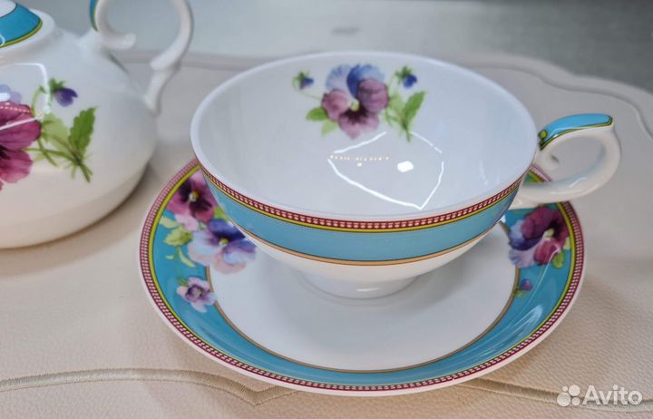 Чайный набор Виола Костяной фарфор Pavone