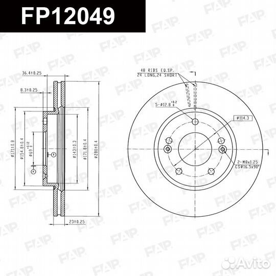 Диск тормозной FP12049 FAP Россия
