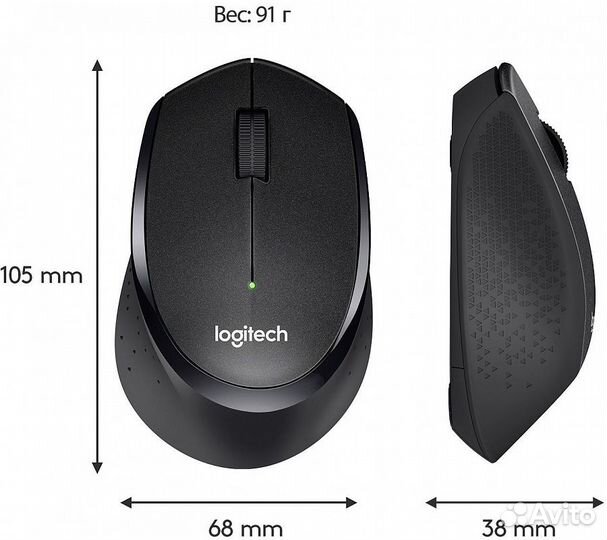 Беспроводная мышь Logitech M330s, черный