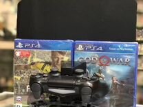 Меганабор PS4 + 2 игры + 2 джостика + станция