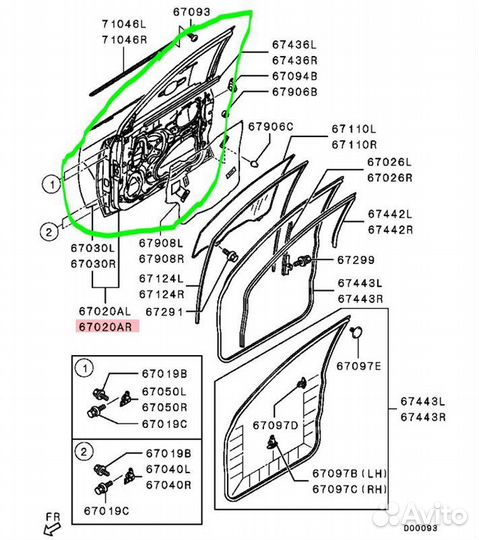 Дверь передняя правая Mitsubishi Pajero Sport KG