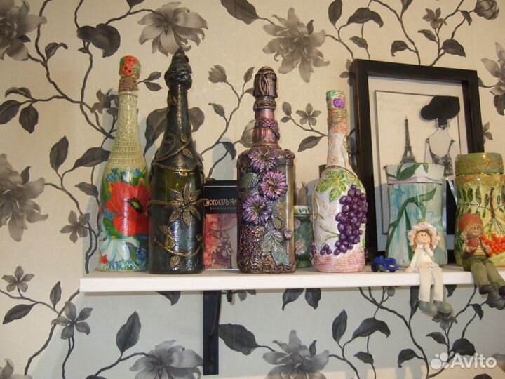 Бутылка декупаж