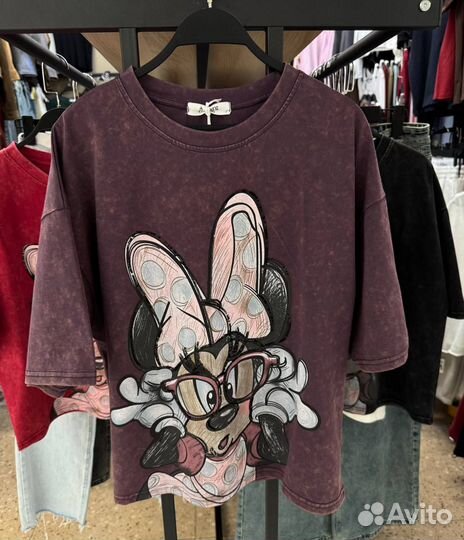 Футболка варенка Минни Маус оверсайз до 48