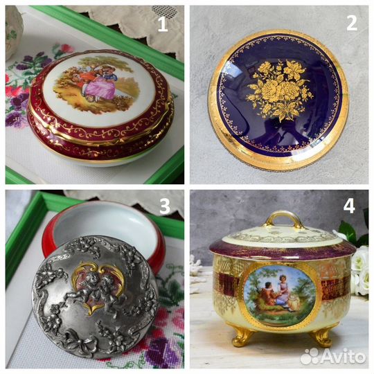 Шкатулка пепельница туфелька фарфор Лимож Франция