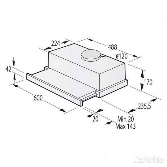 Вытяжка, встраиваемая в шкаф Gorenje TH606E4B