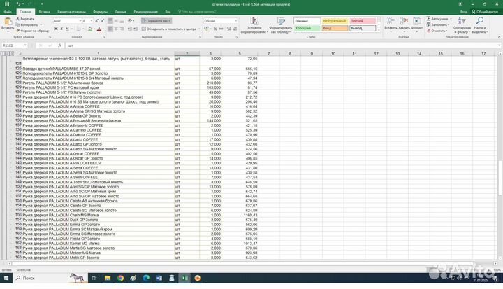 Дверная фурнитура, ручка дверная, замок, палладиум