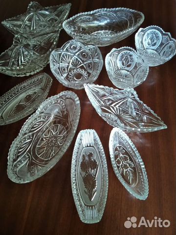 Винтаж: Хрусталь фруктовница, салатник, ваза