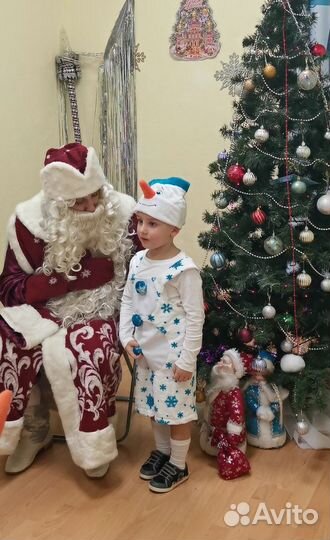 Детский новогодний костюм 104 110 снеговик