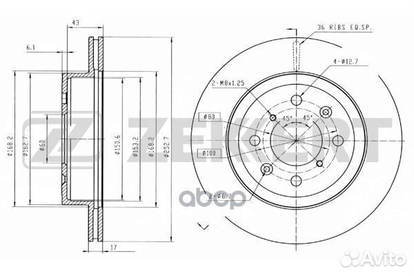 Диск торм. перед. Subaru Justy (G3X) 03- Opel