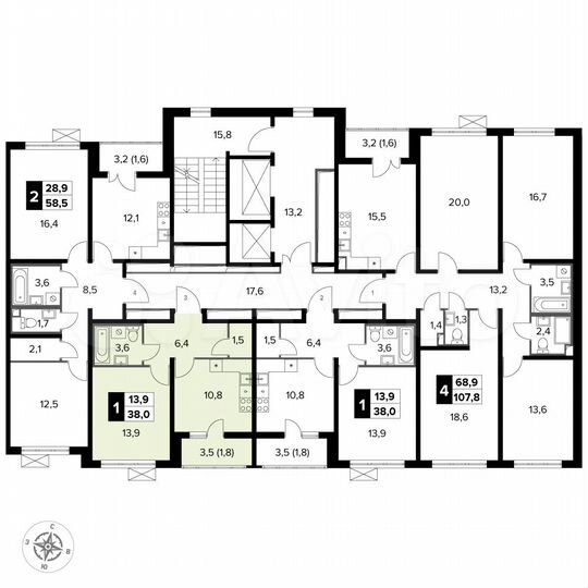 1-к. квартира, 38 м², 2/23 эт.