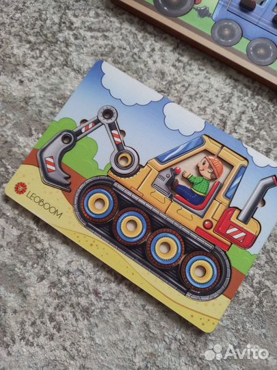 Пазлы Smile Decor (Веселый паровозик + Экскаватор)