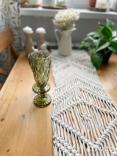 Раннер, макраме скатерть (дорожка) на стол