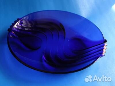 Фруктовница.Блюдо.Кобальт.Стекло.гдр