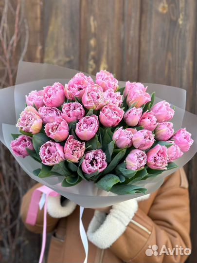 Объёмные букеты, Пионовидные тюльпаны, бахрома