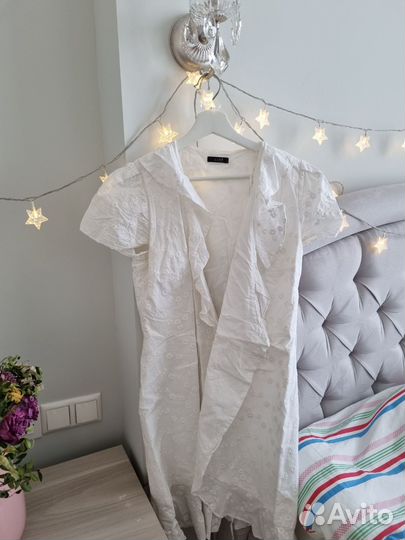 Белое платье-мини на запах Lime M