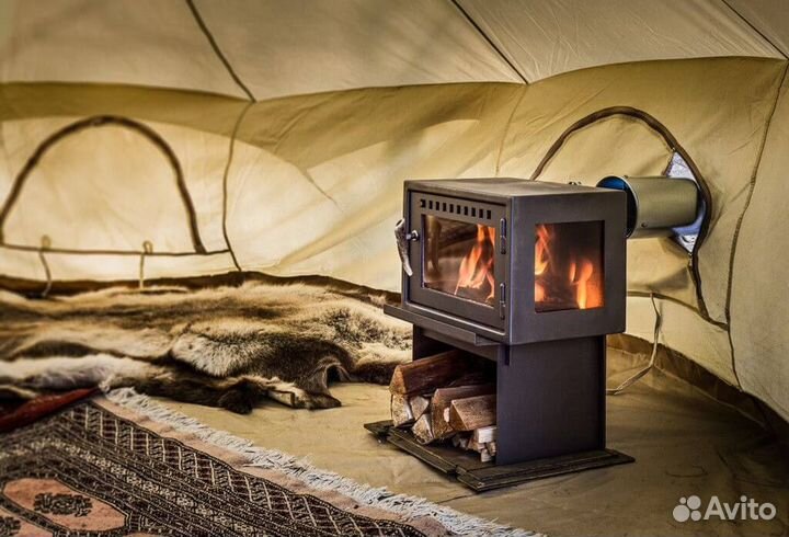 Печь для палатки, тепообменник