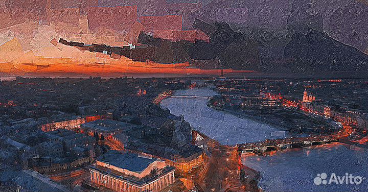 Картина на холсте. Городской пейзаж