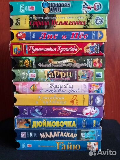 Мультики заграничные. 12 видеокассет VHS