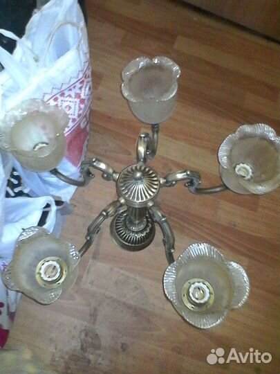 Люстра латунная