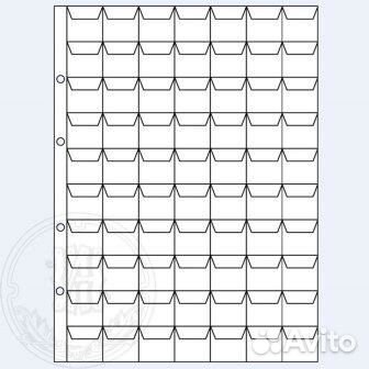 Лист с клапанами на 12 ячеек для хранения монет