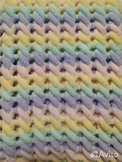 Плед детский плюшевый из пряжи Ализе Пуффи