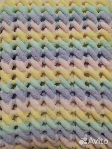 Плед детский плюшевый из пряжи Ализе Пуффи