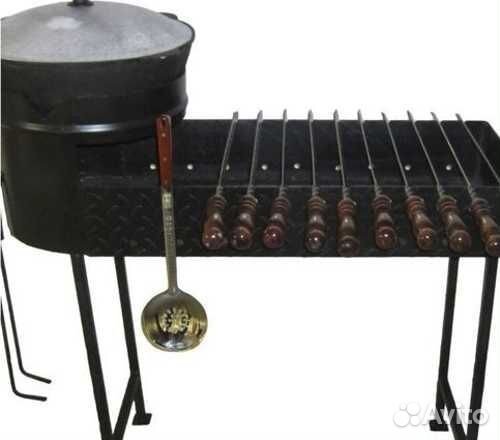 Мангал с чугунным казаном на 12 литров