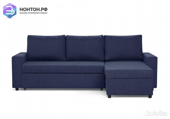 Диван угловой дельфин Торонто синий