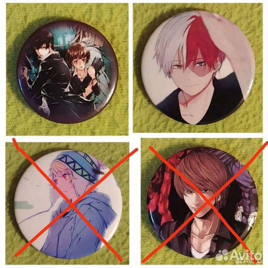 Аниме значки серьги нашивка подвески и другое
