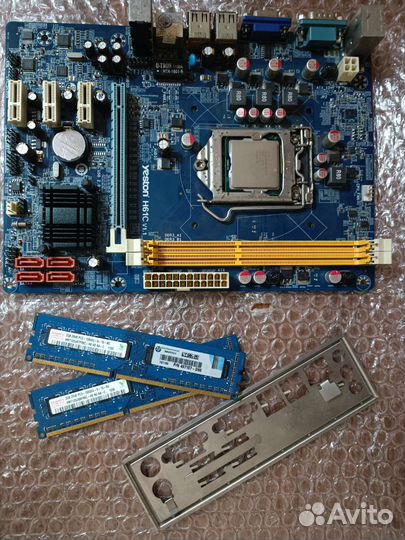 Комплект Материнская lga 1155 + проц. + 4гб озу