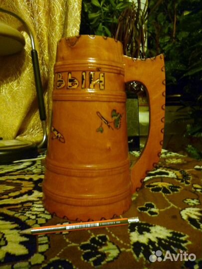 Кружка советская деревянная 