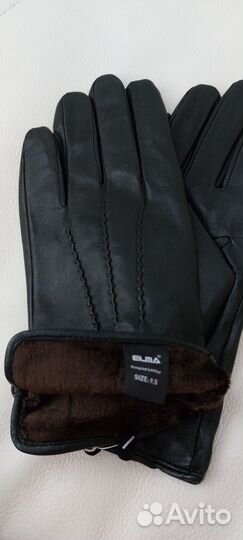 Перчатки мужские из лайковой кожи на флисе