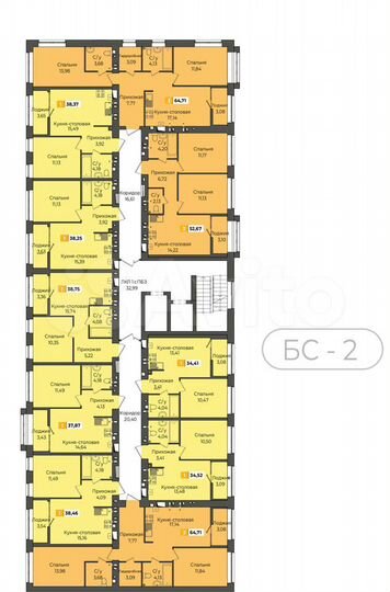 2-к. квартира, 52,7 м², 5/9 эт.